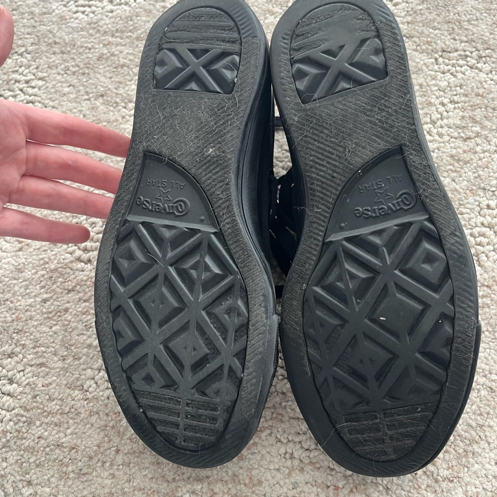 Solid Black Converse High-Tops - image 4